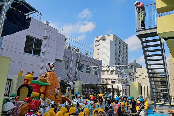 津波避難訓練の様子